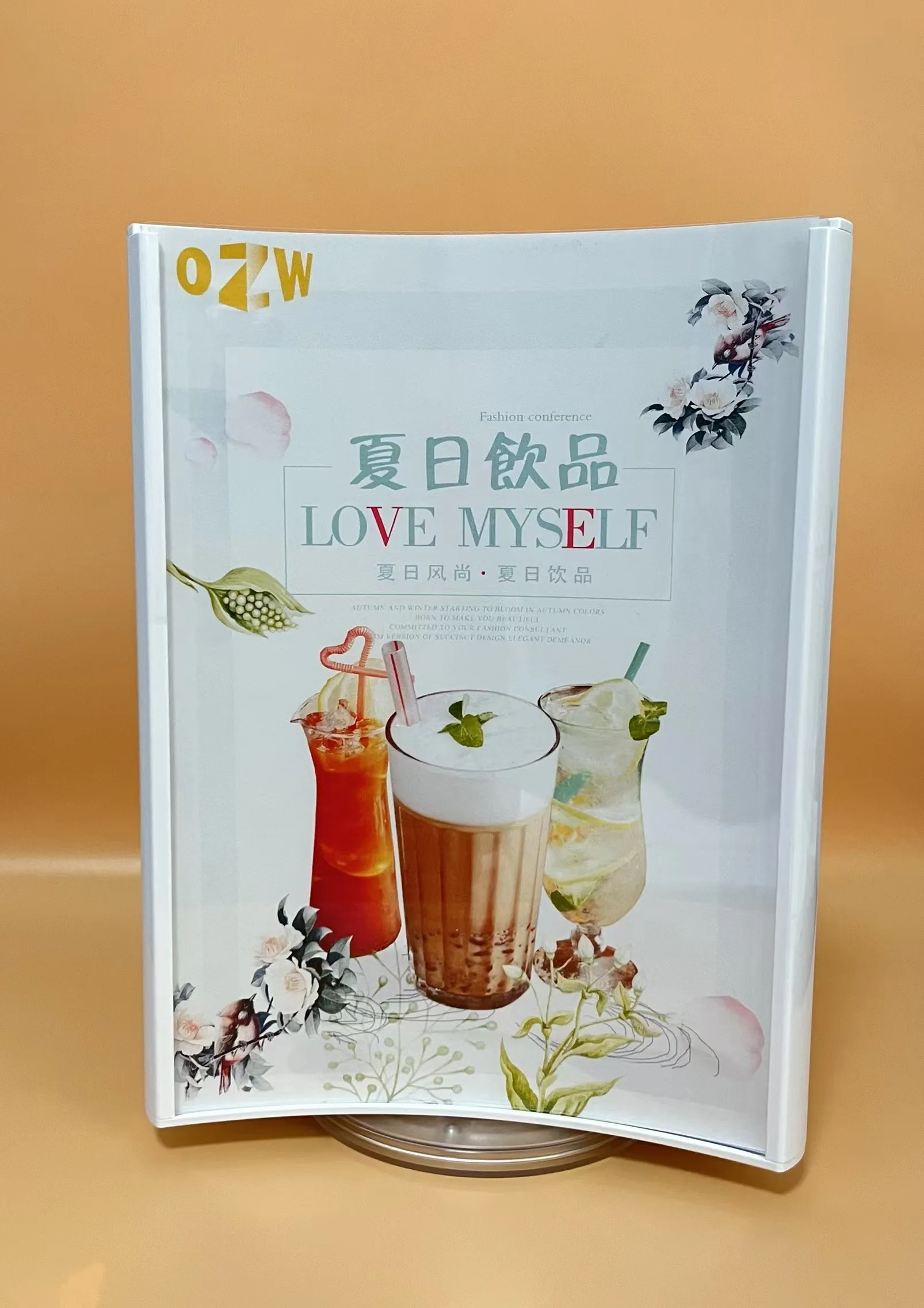 Factory Rotating Desktop Clear Acrylic Triangle Table Stand Menu Holder 3 Sides Table Sign Holders Display Stand for Promotion
