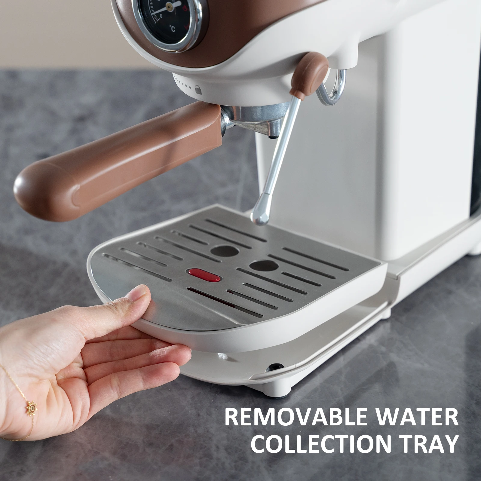 Custom Color 20-Bar Retro Design Espresso Machine Programmable Household Brewer Automatic Milk Frother French German Brew System