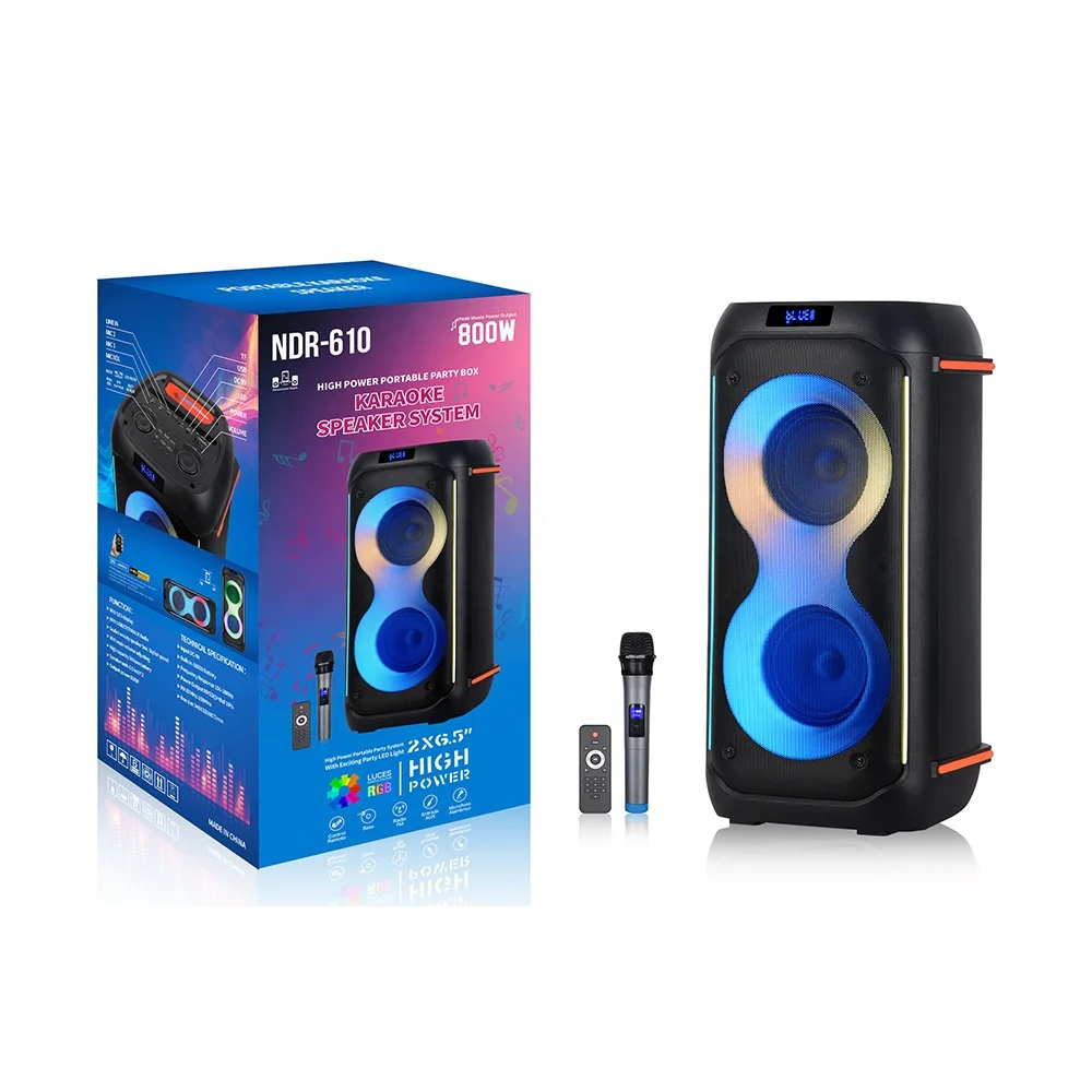 Ndr-610 Portable Wireless Big Led Light Sound Bass Dj Karaoke Partybox 710  Party Box Wireless Bt Speaker - Buy Wireless Mic,Woofer Speaker Unit,40w