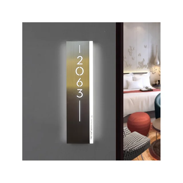 Free-Custom-design  metal LED light-emitting door number Building Signs