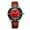 Cinturino in pelle con quadrante rosso