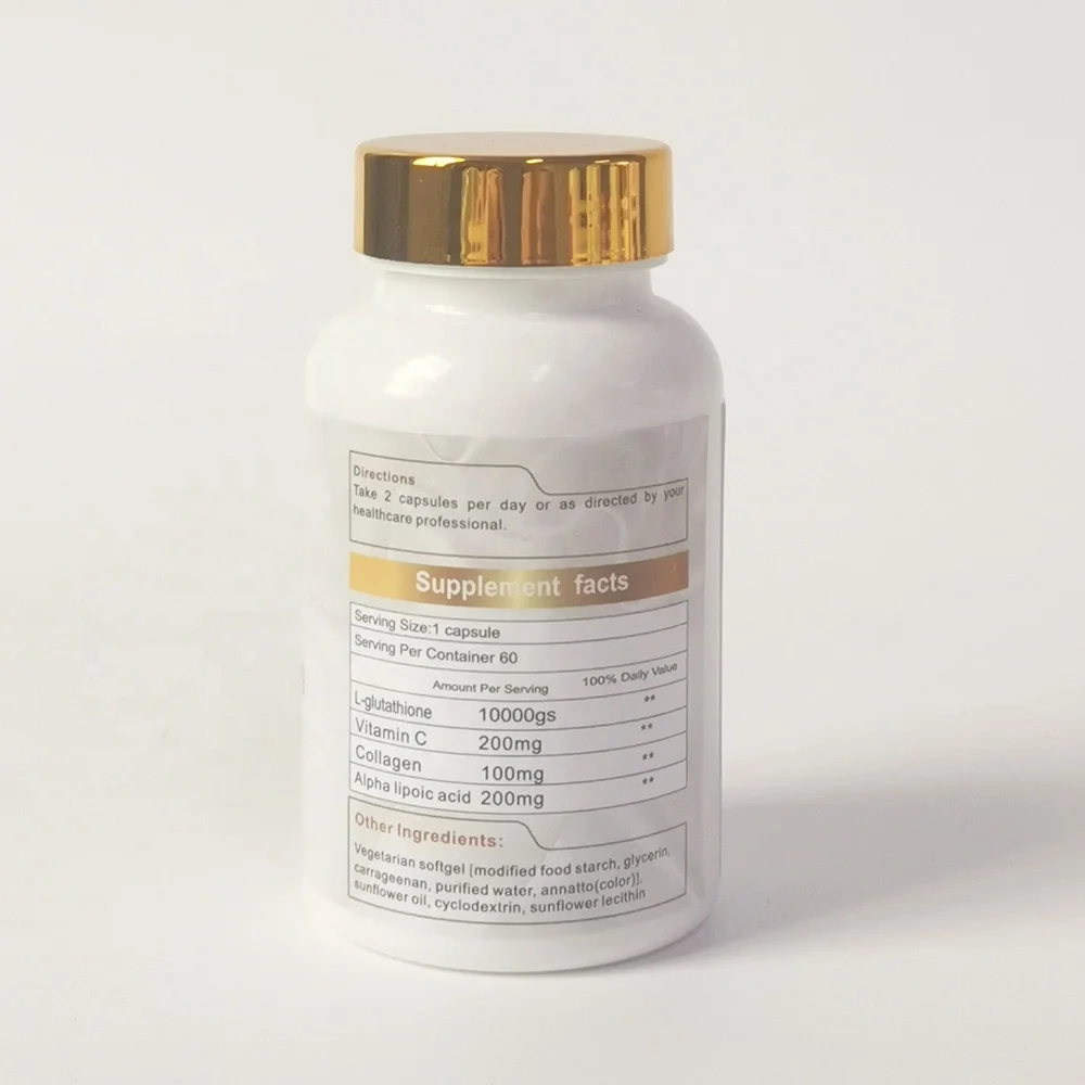 1500mg Gold Standard Natural Supplement White Glutathione Skin Whitening  Pills