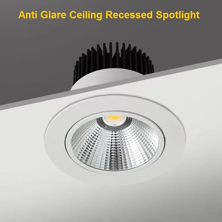 9W LED Ceiling Spotlight - Zoomable & Adjustable COB Light With Anti-Glare, RA90+ For Gallery & Restaurant Lighting