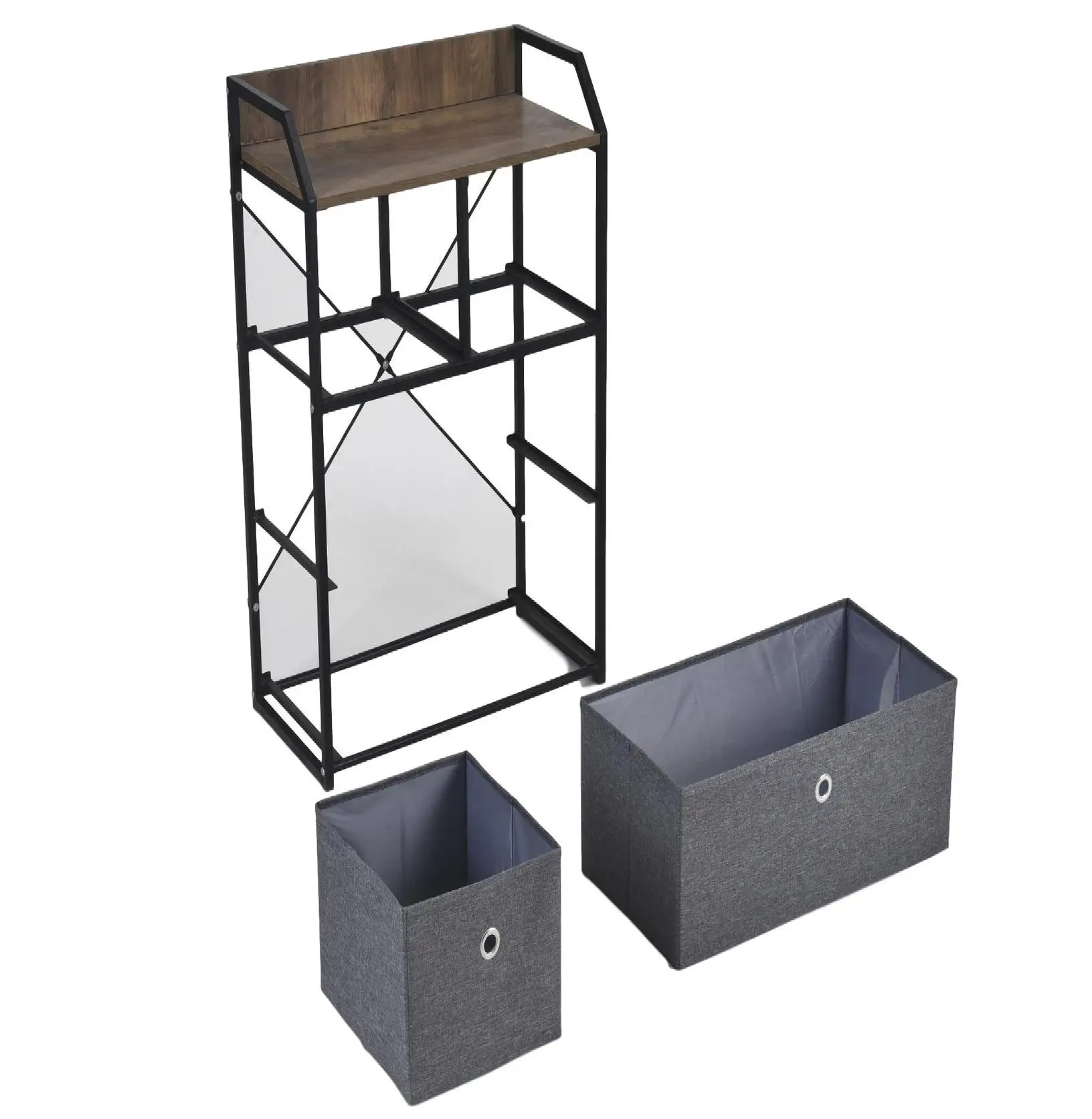 Fabric Storage Cabinet 4 Drawer Fabric Dresser Organizer Vertical Storage Tower Units with Steel Frame