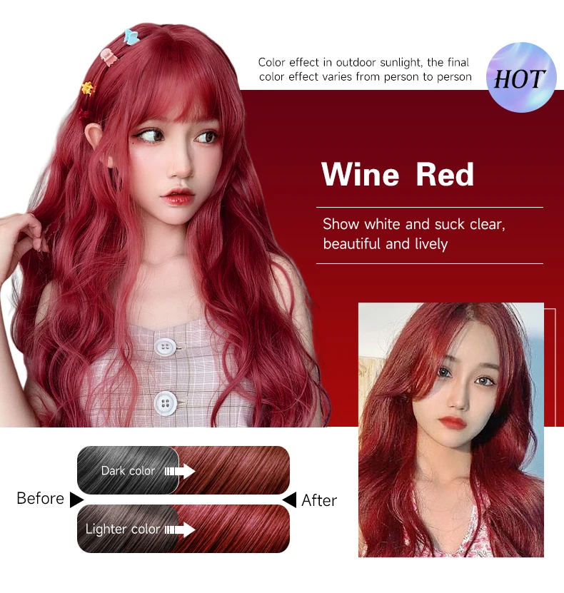 Low Price Hot Herbal Ingredients Permanent Hair Color Comb 400ml Does Not Hurt the Scalp for Multi-colored Hair