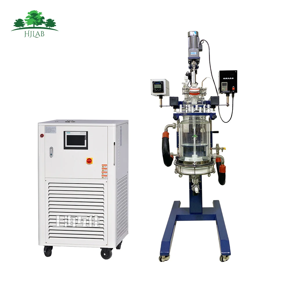 Pilot Plant Jacketed Reactor with Rotation and Lifting Dual Condenser Glass Reaction Systems