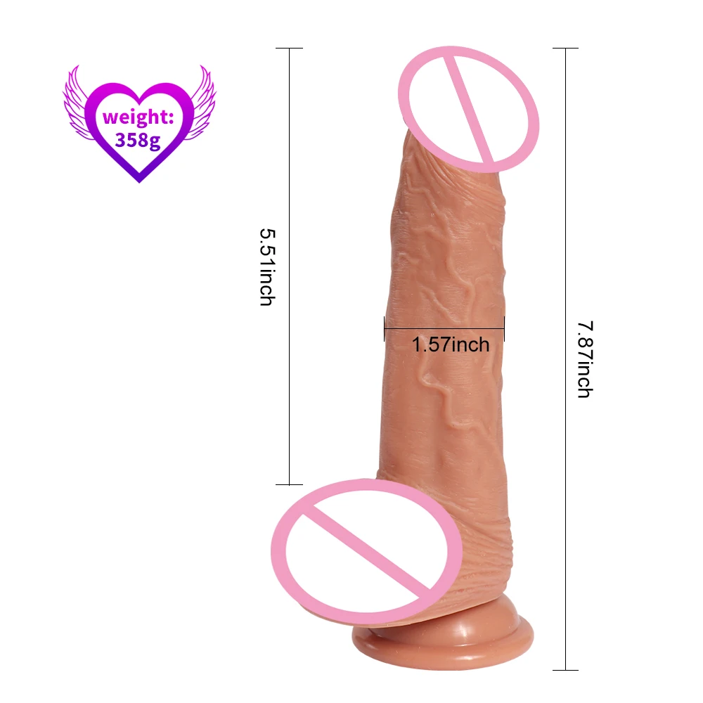 XISE 20cm Dual Layer Silicone Dildo Real Cock Big Penis Adult Sex Toy Wholesale Rubber Dong for Women Gay Men