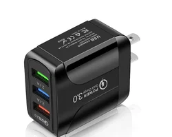 12 Вт Быстрая зарядка QC3.0 мульти 3 порта USB зарядное устройство Черный адаптер