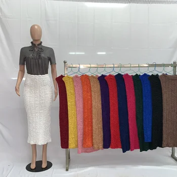 New Type Knitted Long Muslim Fashion Pastel Midi Hot Sale Pencil Skirts