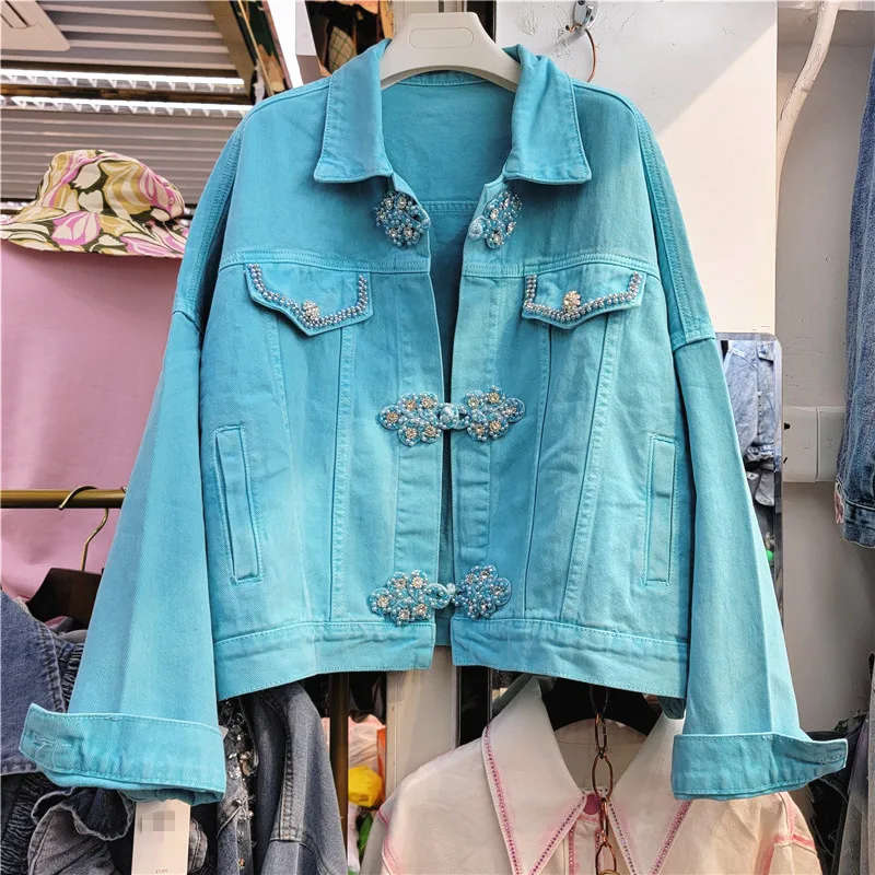 colored jean jacket womens