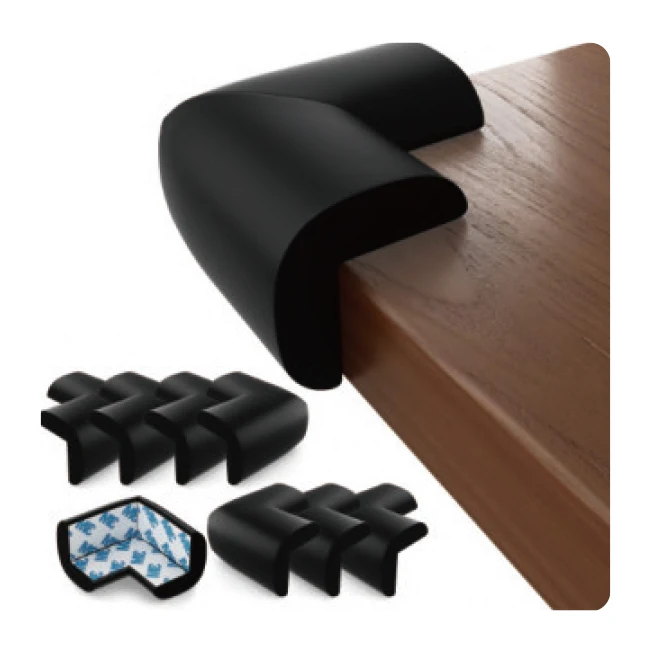 White Rubber Glass Table sharp Edge Corner Angle Guard Protectors for Baby
