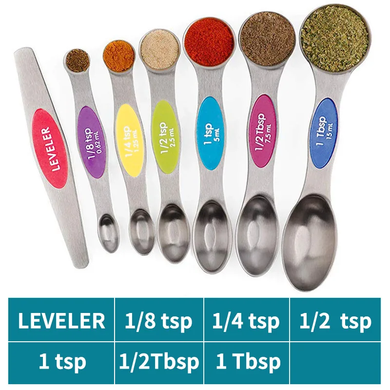 Cheers US 2Pcs Adjustable Measuring Spoon with Double End Adjustable Scale,  All in One Measuring Spoon, Wide Range of Measurements, Measures Dry and  Semi-Liquid Ingredients for Baking 