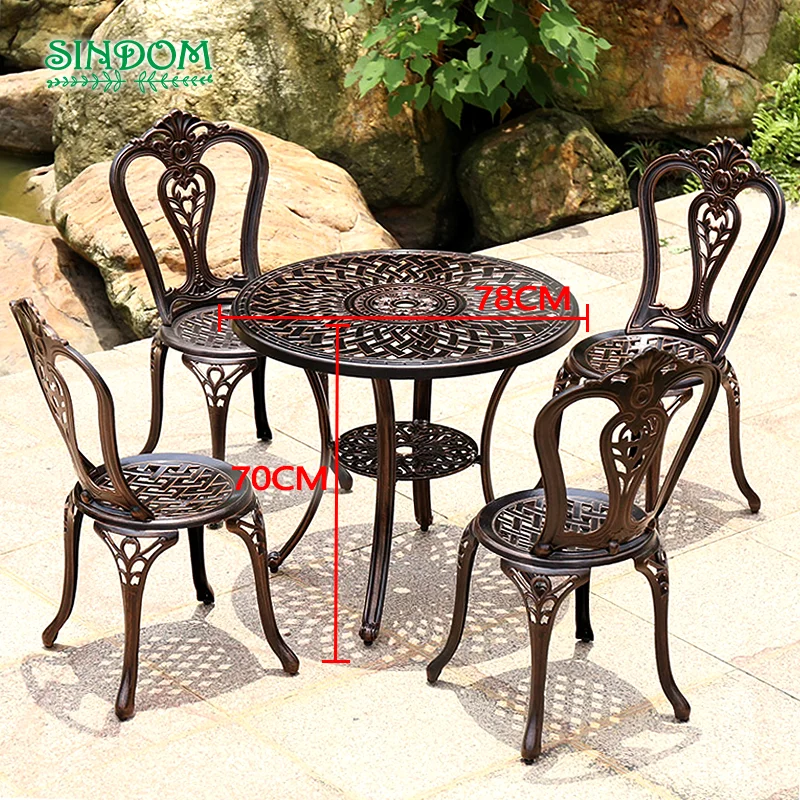 Outdoor Cast Aluminum Combination Set Balcony Garden Table And Chairs