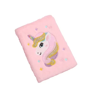 Hot-Selling A3 Girly Unicorn Journal Dreamy Cartoon Plush Notebook for Students Creative Internet Celebrity Thread Sewing