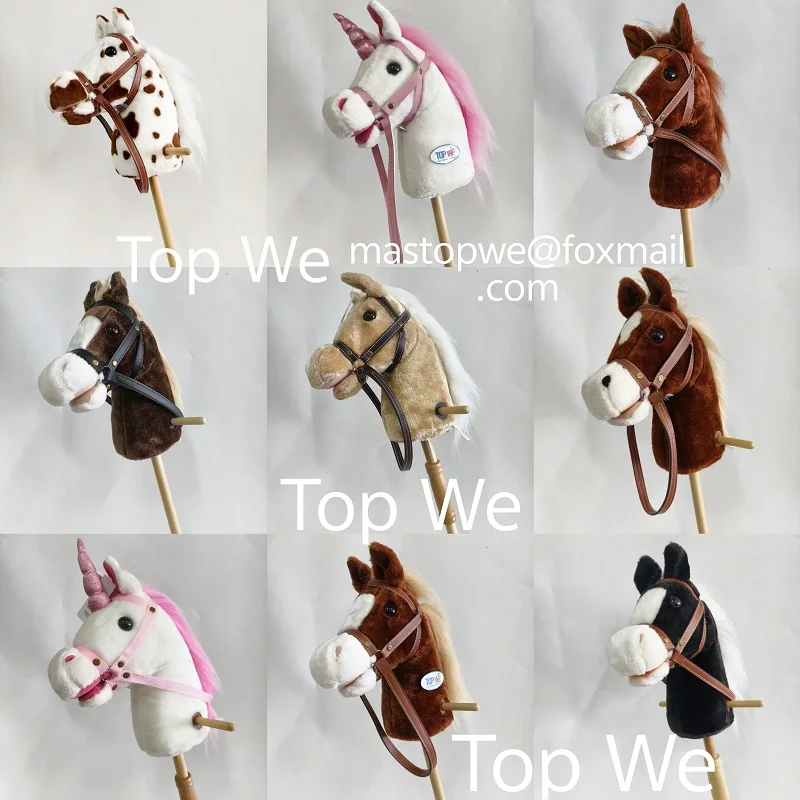 Custom Design Horse Head Toys Stick Plush Sequins Toys Children's