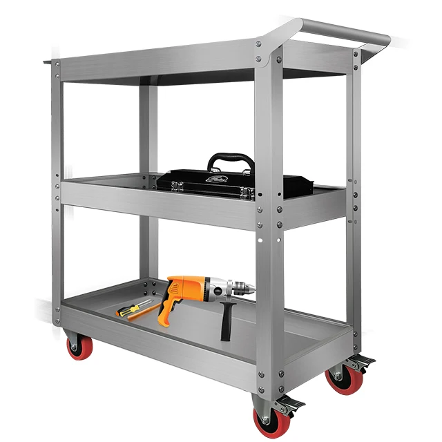 Multi-Functional Stainless Steel Car Storage Tool Cabinet Thickening Car Repair Workshop Moving Parts Trolley