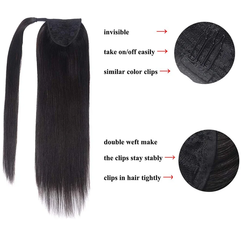 Curly Human Hair Strap Ponytail Extensions_voghion.com
