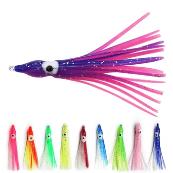 5pcs 5-30cm Mixed Colors Rubber Squid Skirts Octopus Soft Fishing Lures for Float Sea Fishing Target Species Shark Lakes Oceans – Soft Lure – view 4