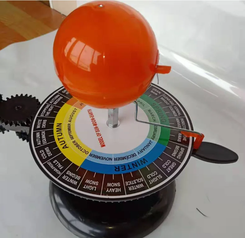 Three-sphere Sun Earth Moon Model Use Earth Sun Moon 3 Ball Movement Earth Motion Demonstration Model Solar System Globe