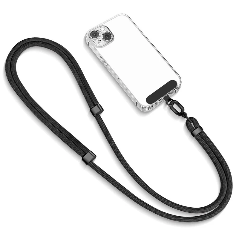 Laudtec Adjustable 360 Rotating Phone Strap Durable Nylon Material Lanyard with Metal Chain Bead Keychain for Cell Phones