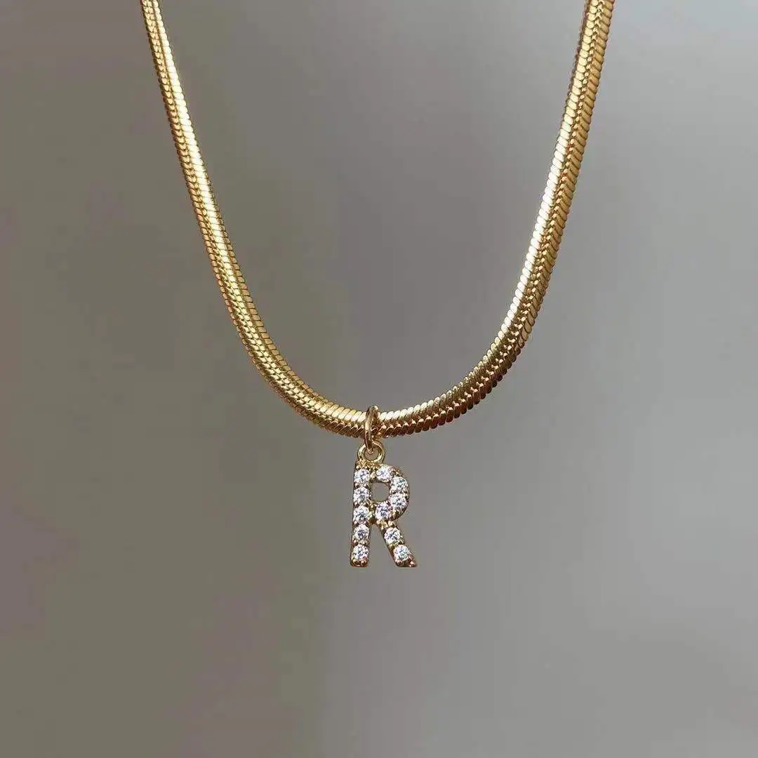 Hip Hop 1.2 Round Snake Chain 26 Letter 