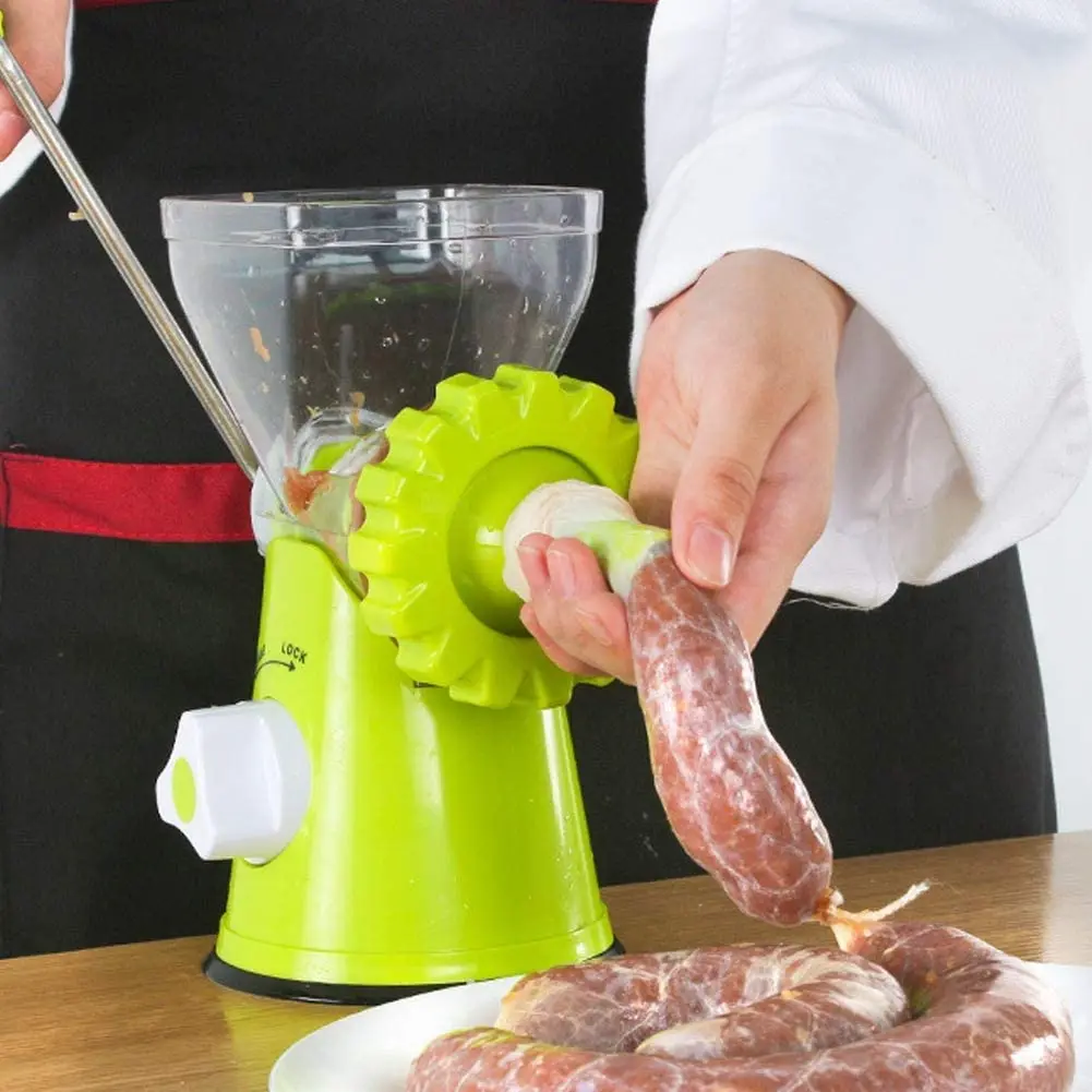 Multifunctional Aluminum Alloy Manual Meat Mincer Grinder Handheld Food  Processor Chopper Sausages Filler Kitchen Cooking Tool