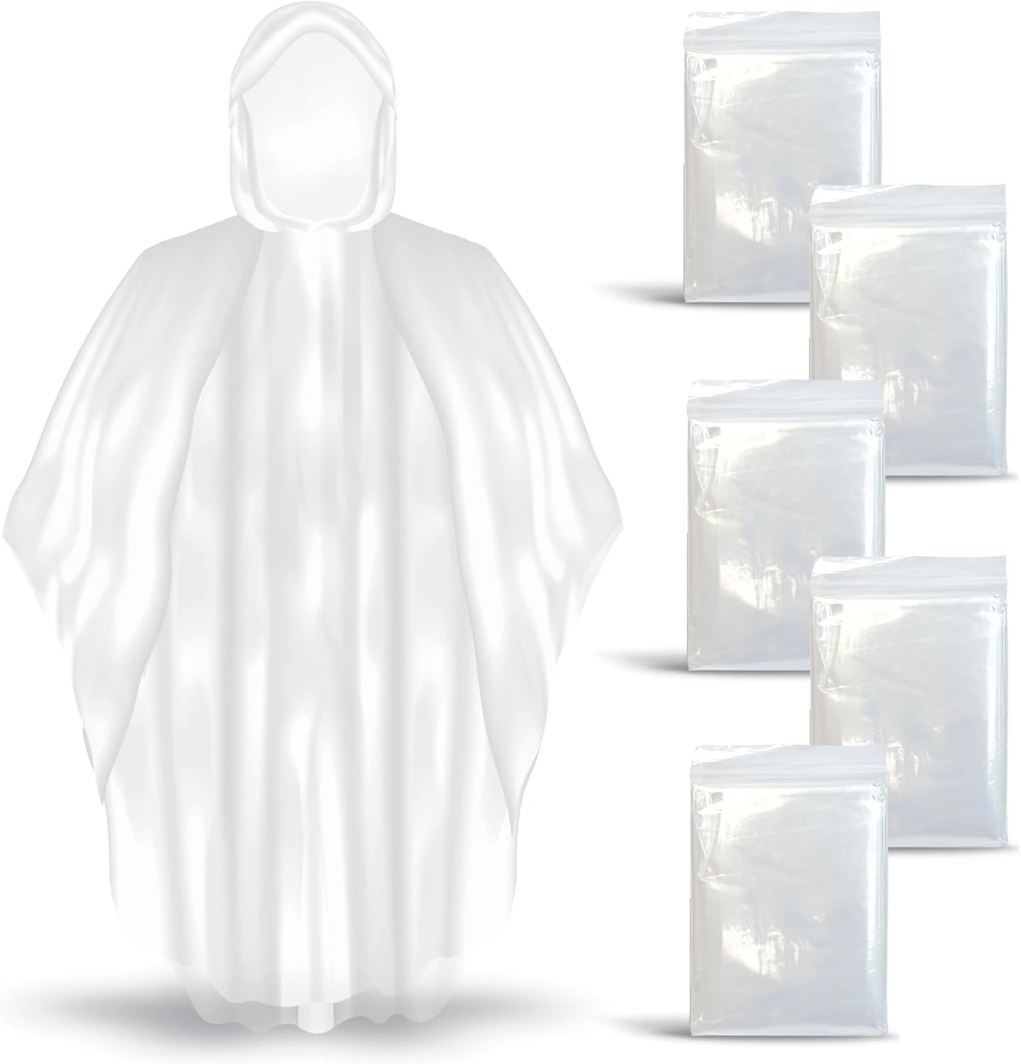 One Time Outdoors Use Emergency Plastic Poncho Rain Coat Waterproof Portable Raincoat