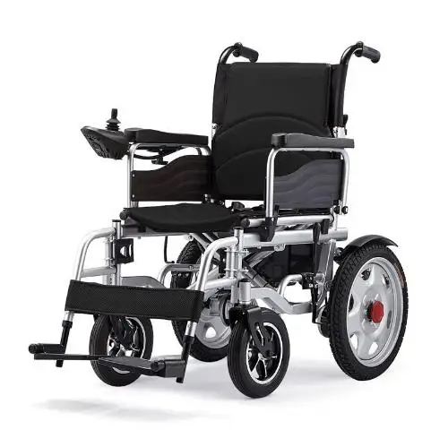 Class I Electric Wheelchair with Foldable Design and Joystick Controller Steel Rehabilitation Therapy Supplies