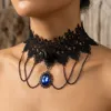 Girocollo con strass blu