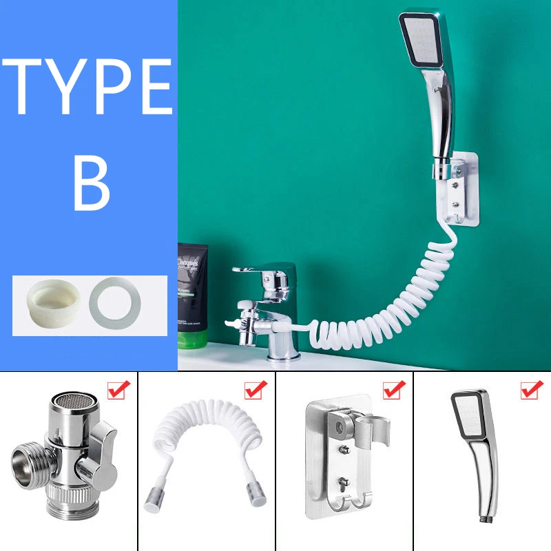 Hand Shower Sink Hose Sprayer Shower Head Attaches To Tub Faucet,Dog Bathing Hose Shower Set For