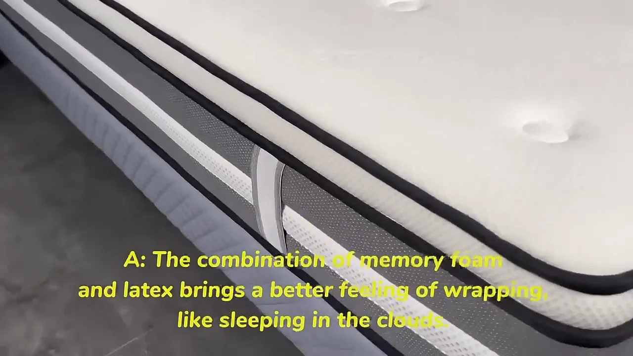 high Quality Latex Memory Foam Pocket Spring Mattress King Queen Size