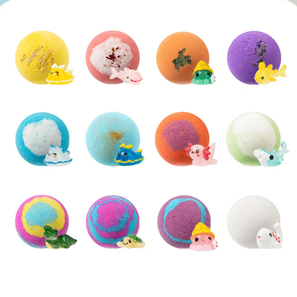 跨境彩色儿童沐浴炸弹趣味爆炸玩具即时漂浮盐浴球礼品套装