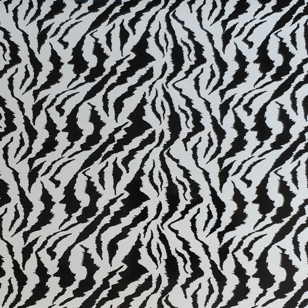 White Black Pattern Animal Print Heat Transfer Vinyl Fabric Material for Clothing