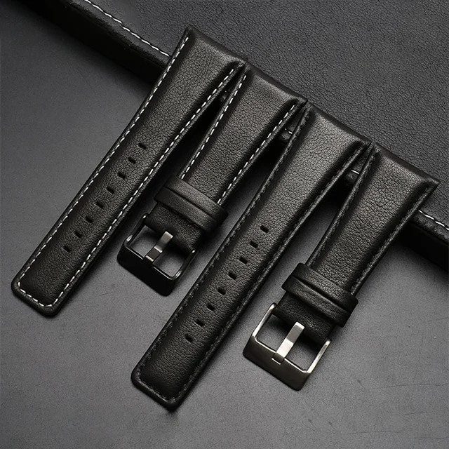 High Quality Soft Black Color Genuine Leather Two Long Straps