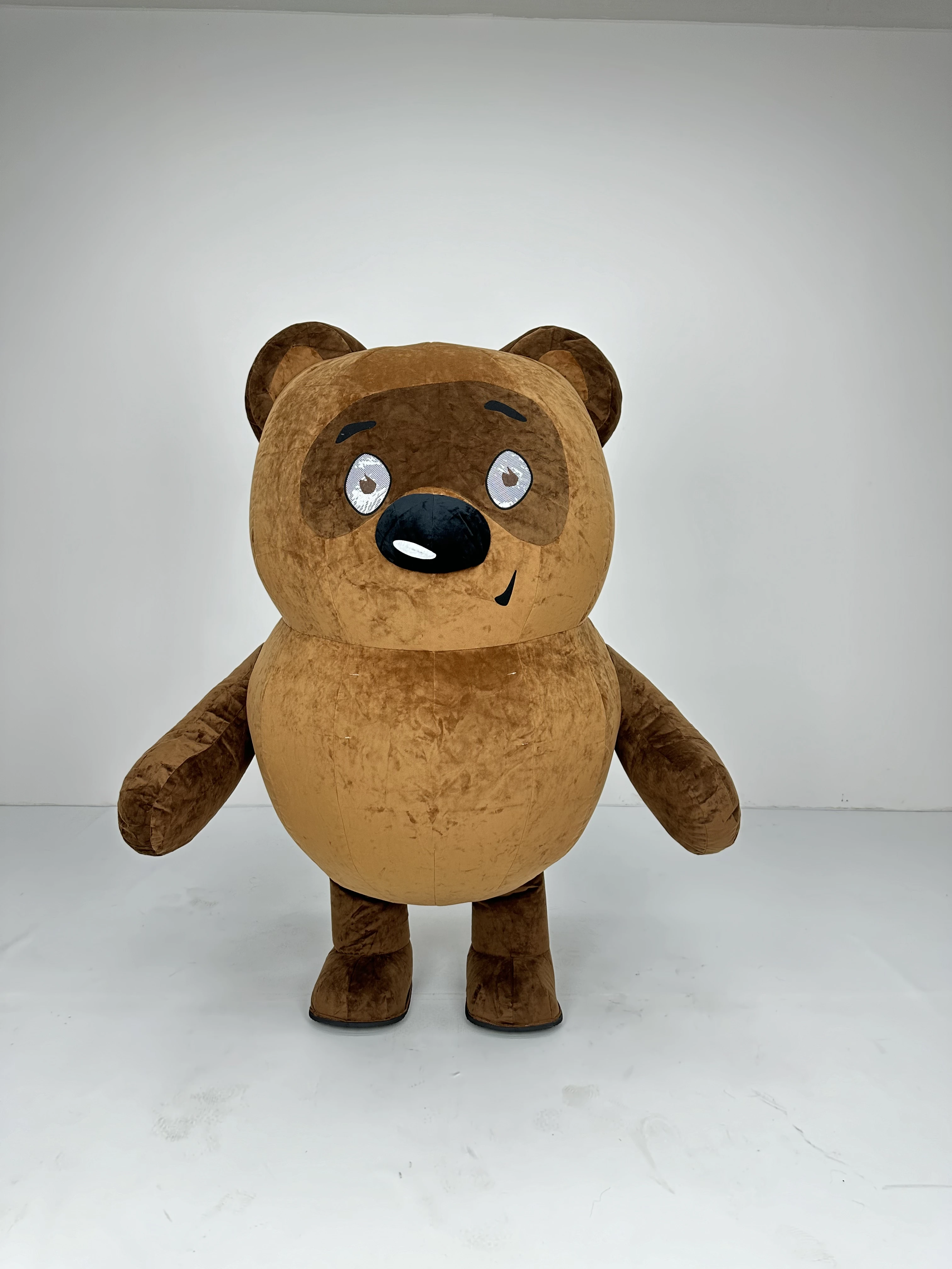 Inflatable Brown Bear Costume for Adults Cute Plush Mascot Fursuit for Halloween Christmas Parties Cosplay