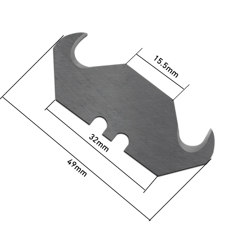 100 Pack Carbon Steel Razor Knife Blades Replacement Utility Hook