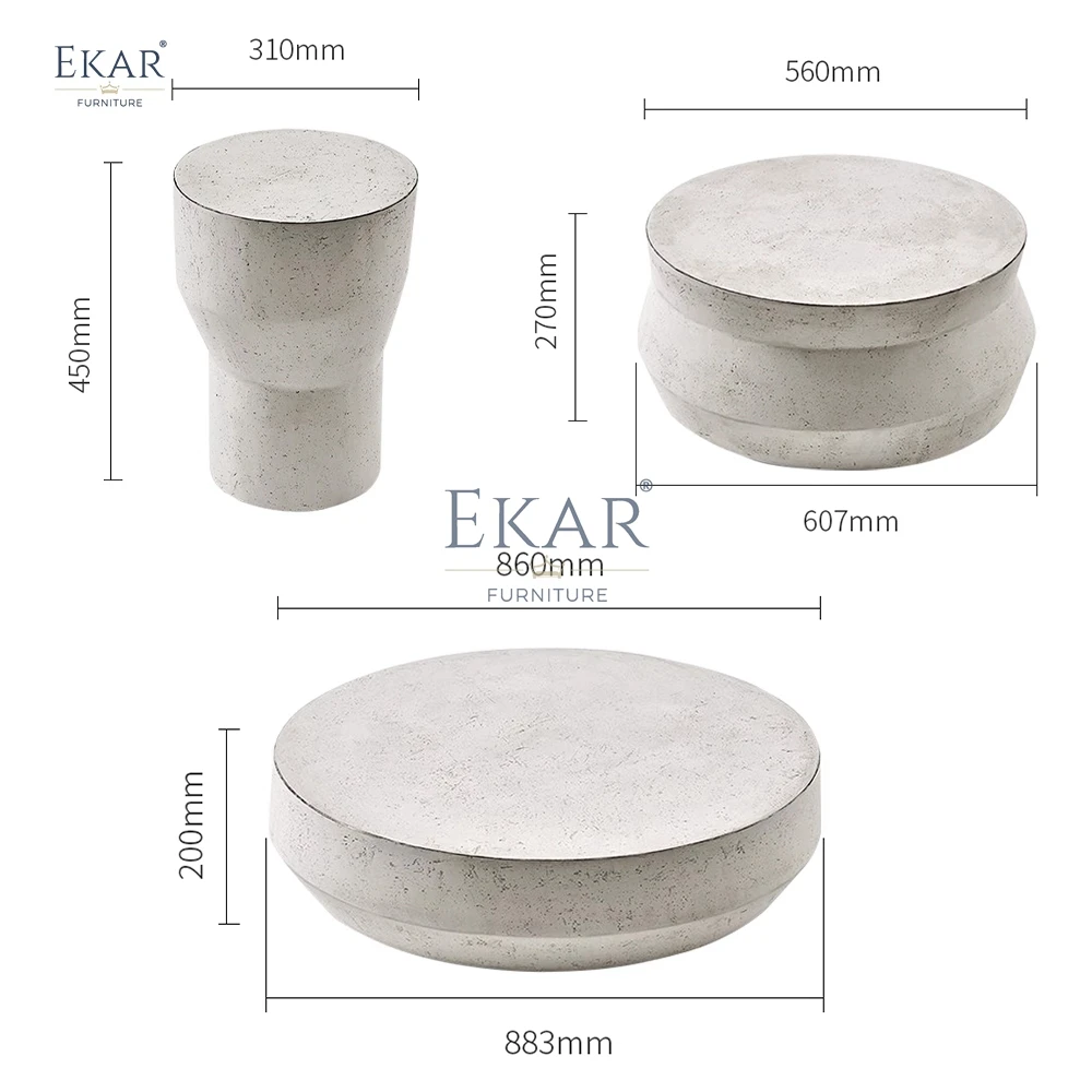 Modern Creative round Cement Outdoor Coffee Table Set for Hotels Parks Schools Apartments Villas Made Wood Minimum Order 1 Piece manufacture