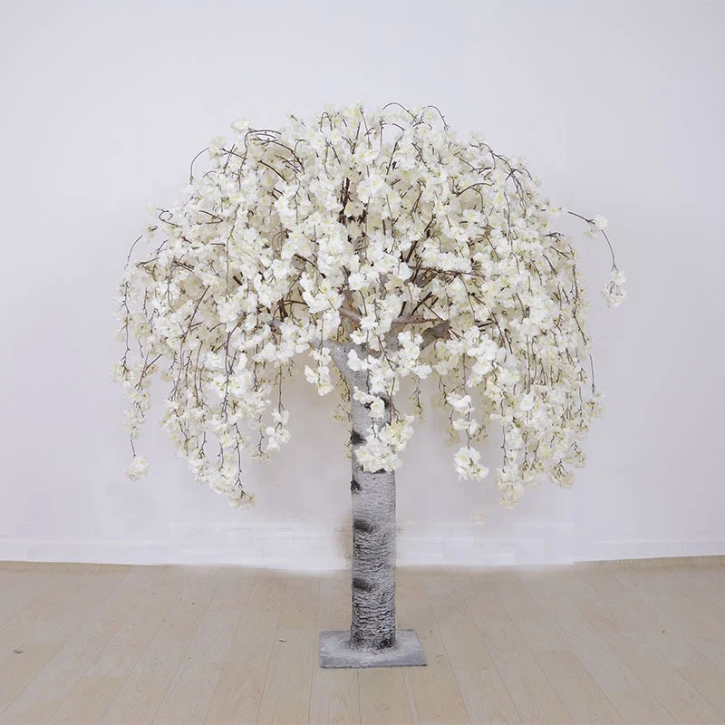 Indoor Event Party Wedding Decoration Table Centerpiece Cheery Blossom Tree White Artificial Cherry Blossom Tree