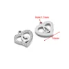 Strass a forma di cuore cavo da 16 mm, foro singolo da 1,7 mm, 01 Bianco.