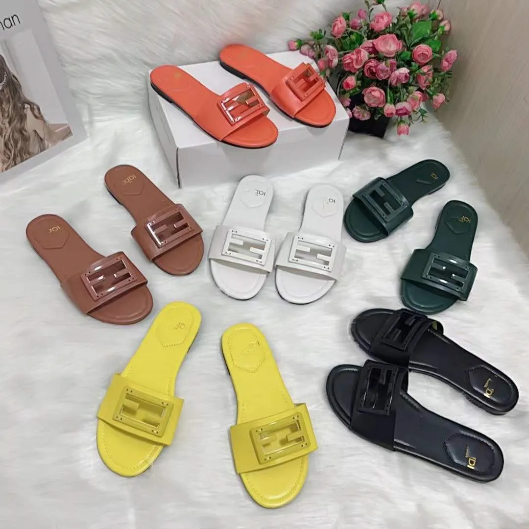 Hot Fashion Design 2022 Summer Slippers Solid Color Buckle Decorative ...