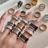 Single-ring rose gold black ceramic