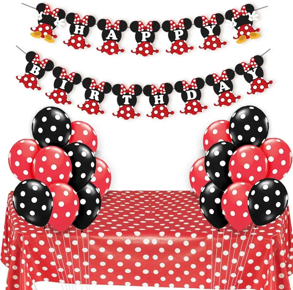 Partycool Mouse Themed Party Supplies Banner Polka Red Black Girls Happy Birthday Party Baby Shower Decorations Buy Mouse Happy Birthday Decorations Mouse Ear Themed Birthday Decorations Girls Headband Banner Garland Product On Alibaba Com