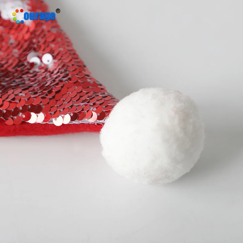 Зеленые, лидер продаж, уникальные сублимационные рождественские украшения с блестками, шляпа на заказ, детские шляпы