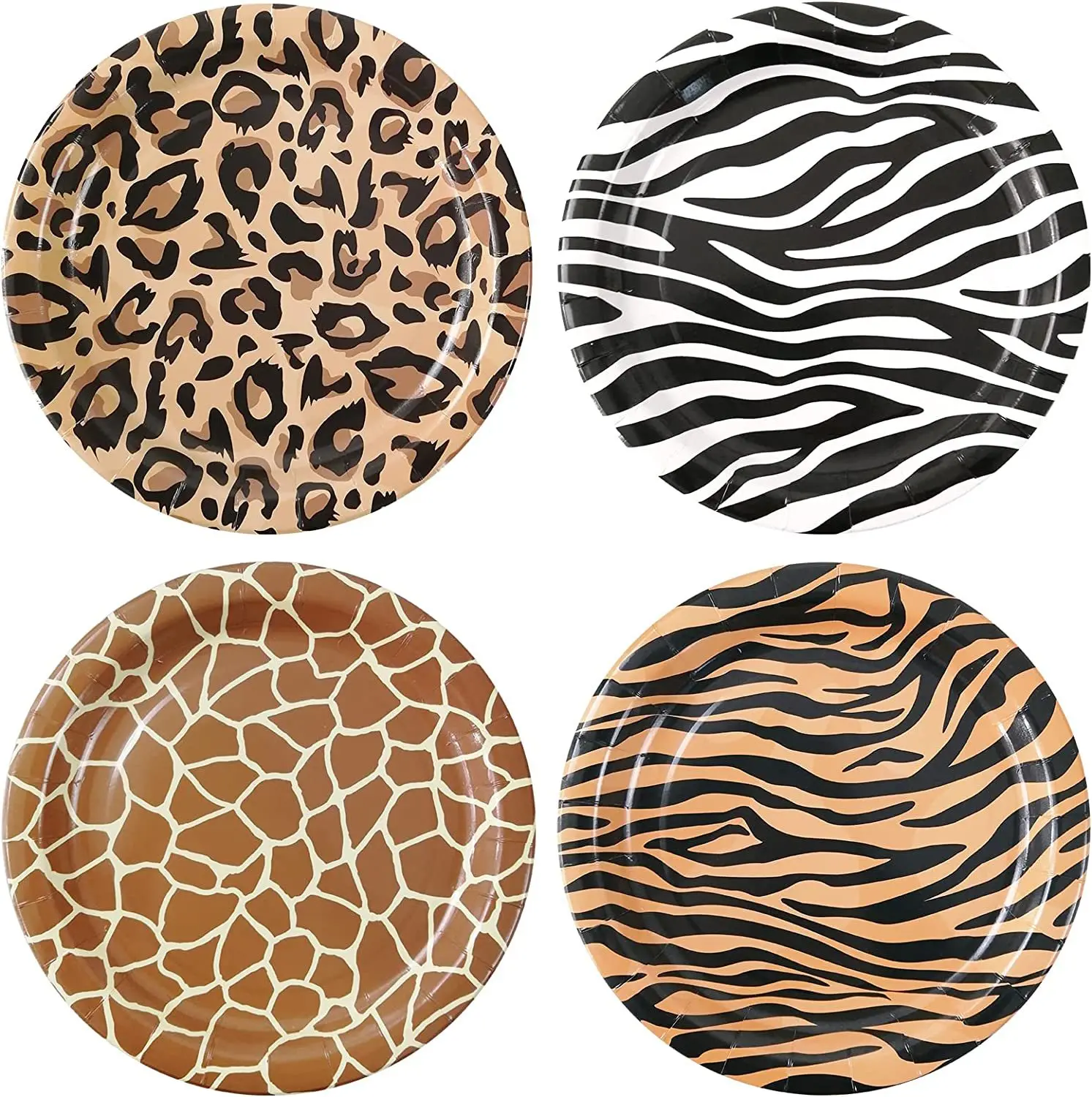 Jungle Safari Cheetah Print Animal Party Plates Zoo Disposable