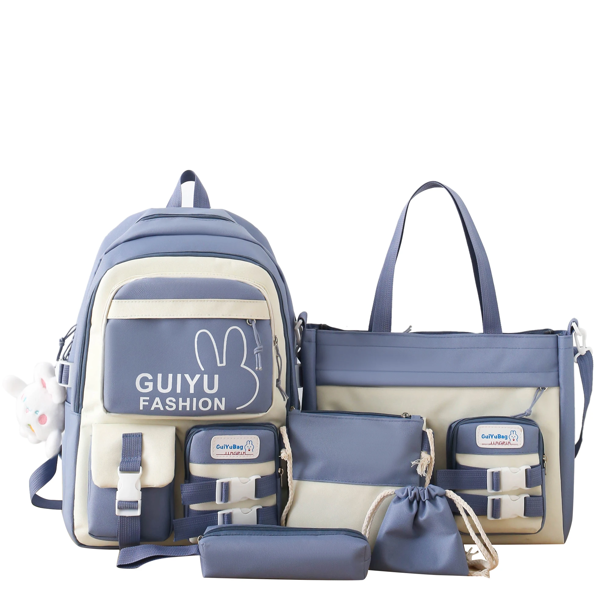 New Fashion High Appearance Level Schoolbag Large Capacity Portable Three-piece Backpack Assorted Anti-splashing Bag