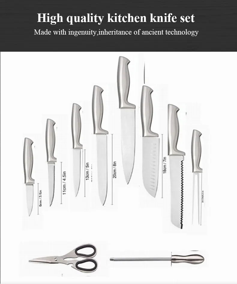 Shop Our Factory Hot Sales - 10 Pcs Chef Kitchen Knife Sets