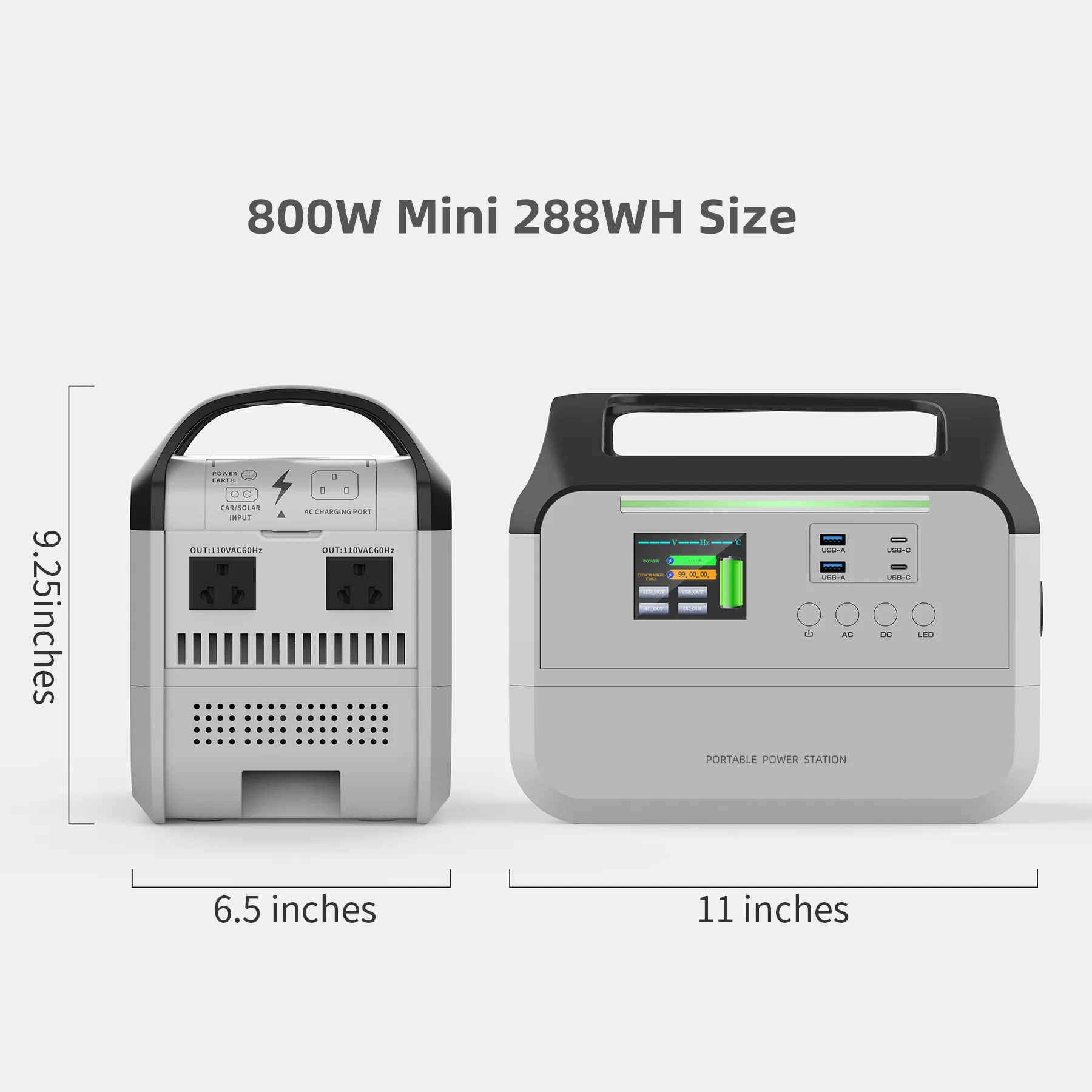 Portable Power Station 800w 1000w Typec Dc Ac Backup Lithium Battery