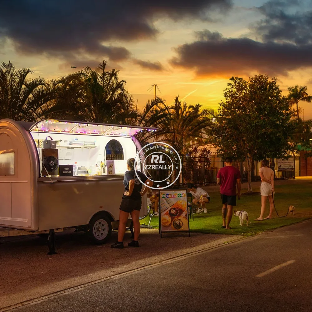 Premium Customized Stainless Steel Food Trailer Professional Catering Truck Modular Design Multifunctional Sandwich Panini Cart