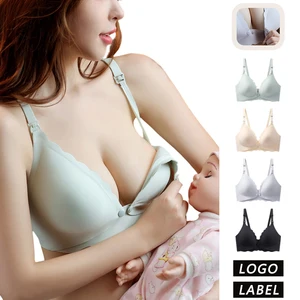 Custom Wholesale One-Piece Maternity Adjustable Bra: Front-Opening Wireless Nursing Bra for Women