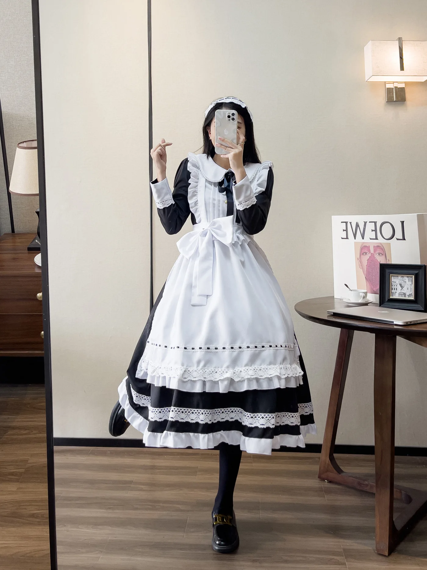 polka dot long dress Long Sleeve White Polka Dot Tulle-Lace Midi Dress – HAREM's Brides